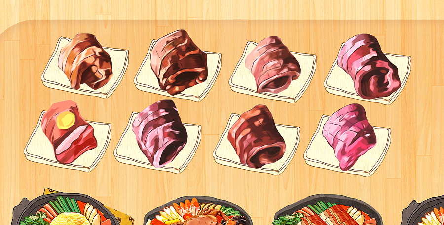 兜兜同学会,韩国烤肉店店面整体视觉包装,手绘
