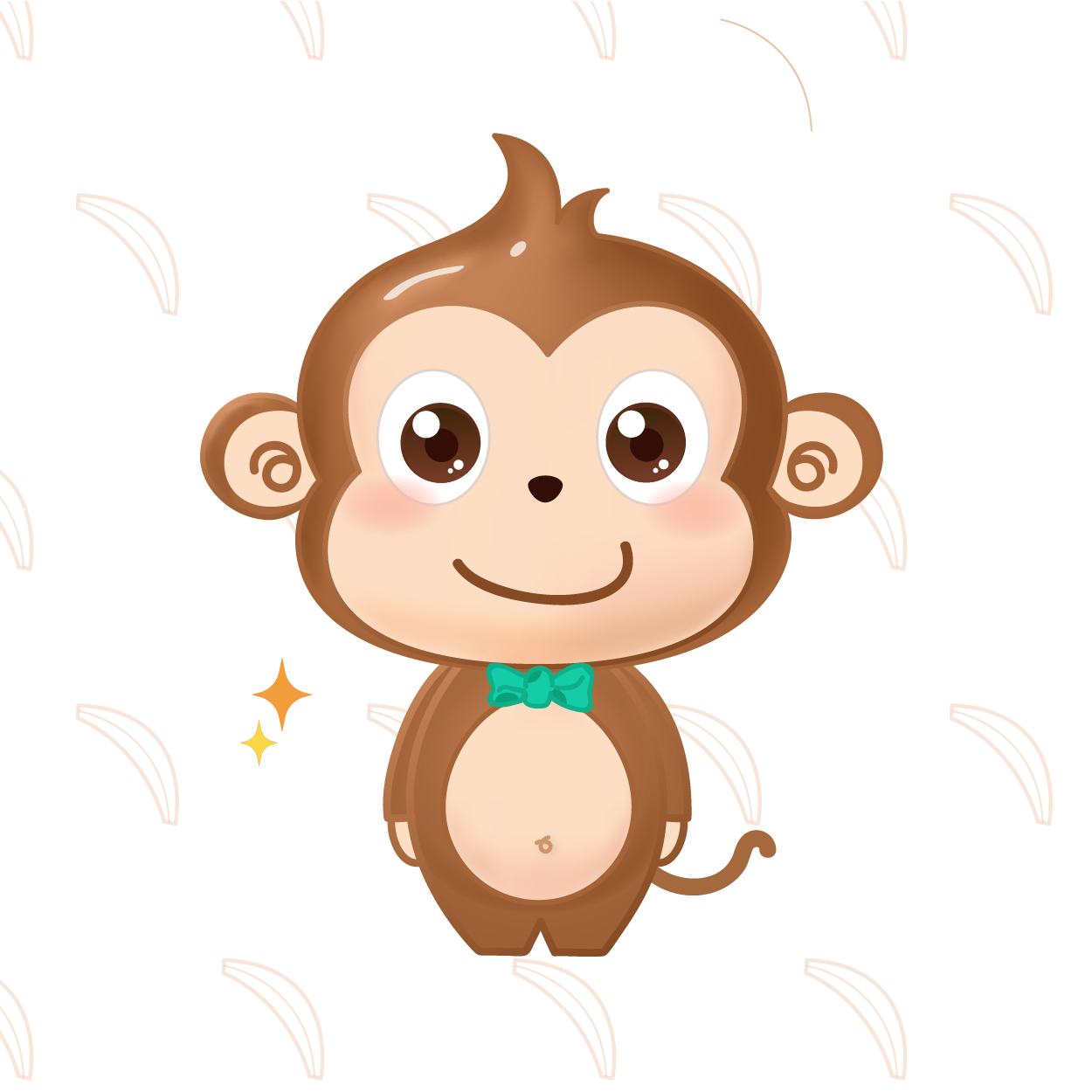 卡通可爱小猴子原始版设计图__动漫人物_动漫动画_设计图库_昵图网nipic.com
