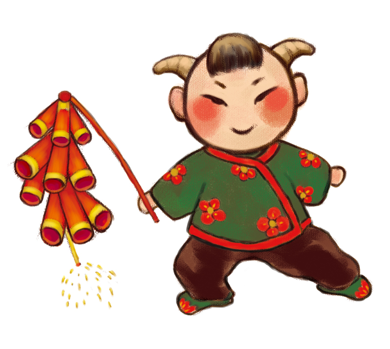 羊年 中国娃娃 春节贺卡|插画|商业插画|1lingbaby