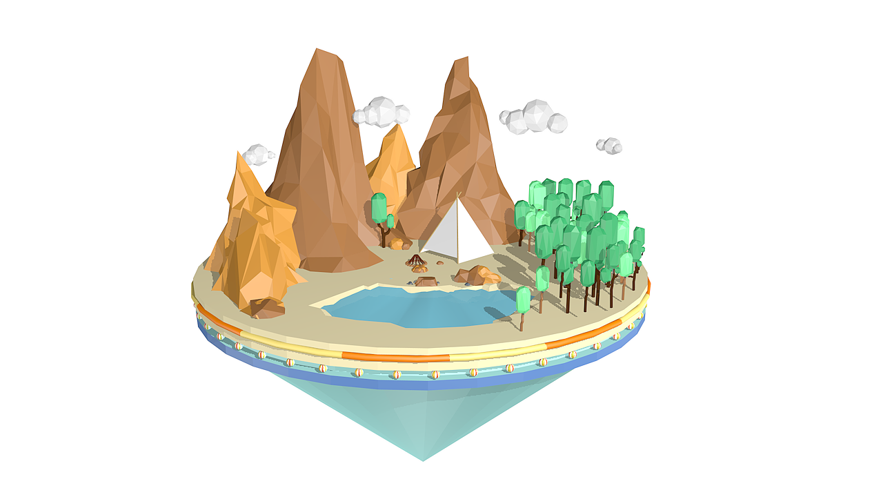 lowpoly山地场景|三维|动画\/影视|拾壹Shelly - 原创作品 - 站酷 (ZCOOL)