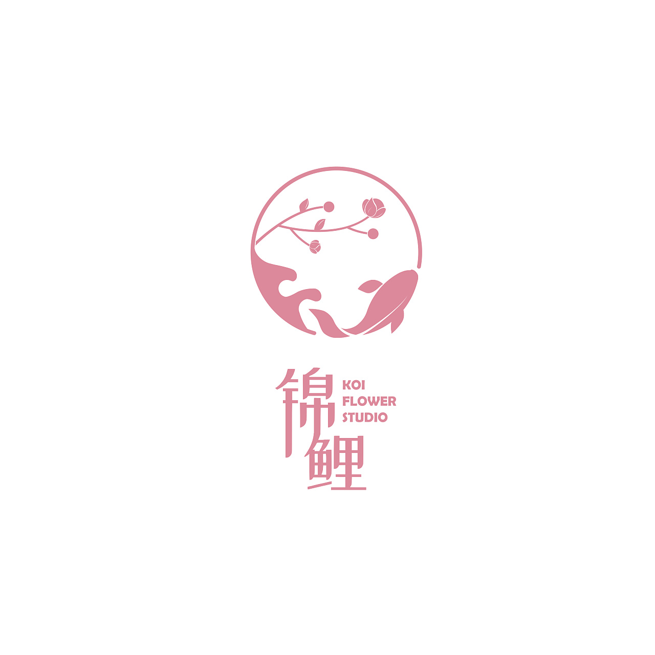 花店logo设计,锦鲤花艺
