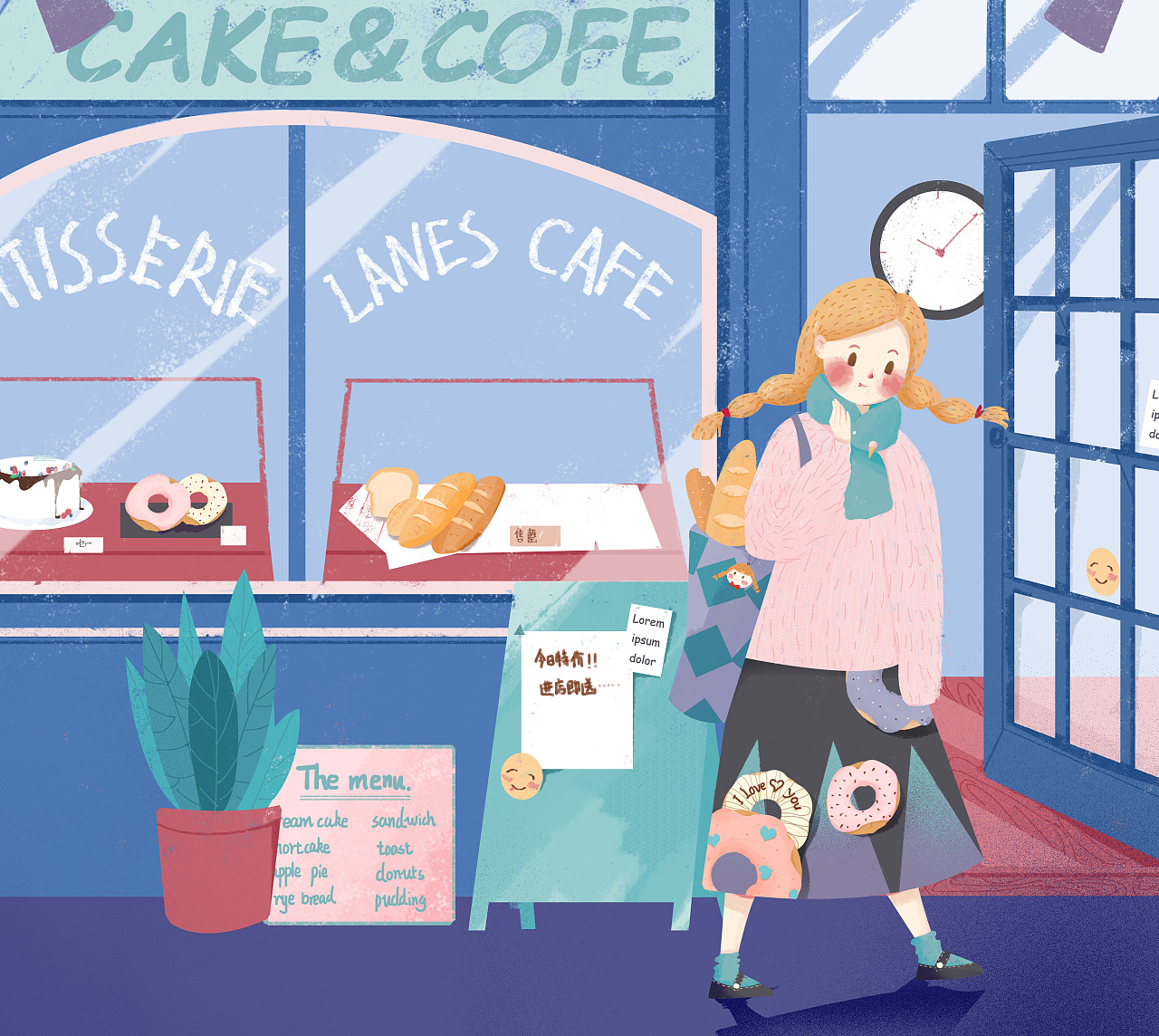 甜品店插画