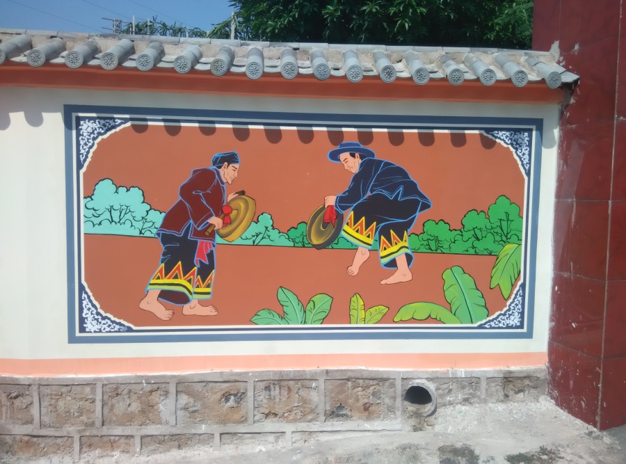 云南墙体彩绘民族文化建设彩绘壁画,云南少数