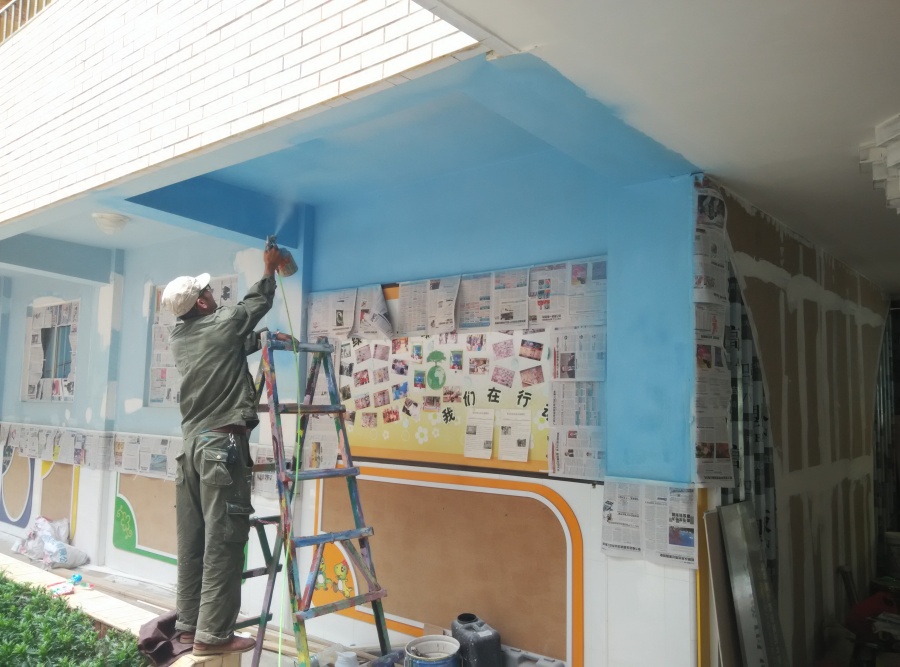 昆明西山区前卫幼儿园墙体彩绘手绘墙体壁画|