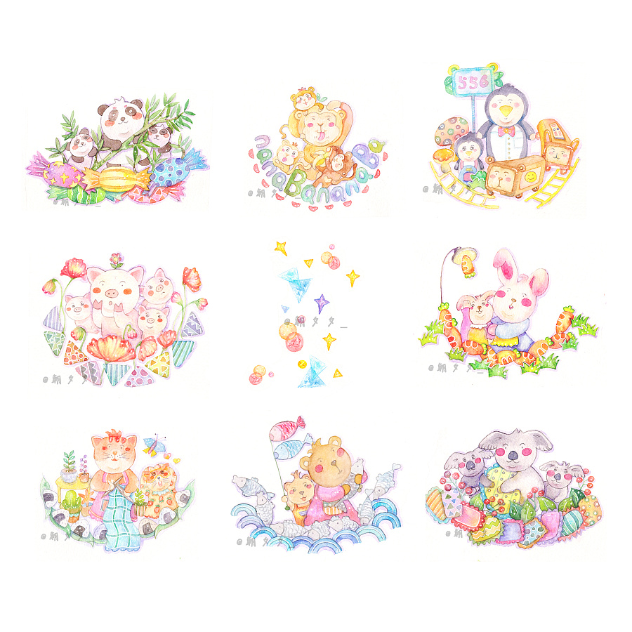 已商用过的原创和纸胶带插画稿|商业插画|插画