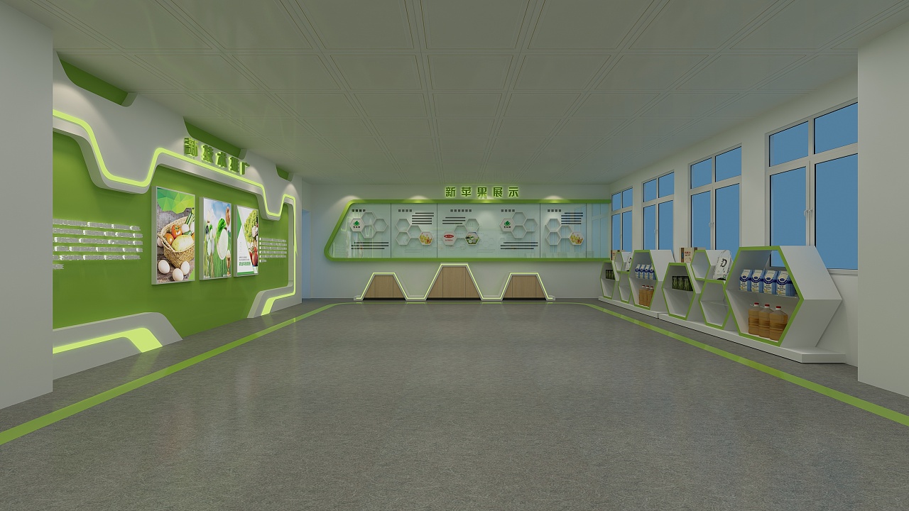 平平无奇的农业展厅 3d设计效果图设计
