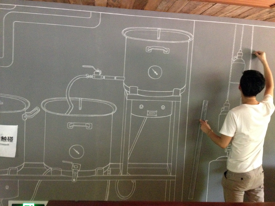 西湖啤酒吧墙绘|墙绘\/立体画|其他|丨HOHO丶 -