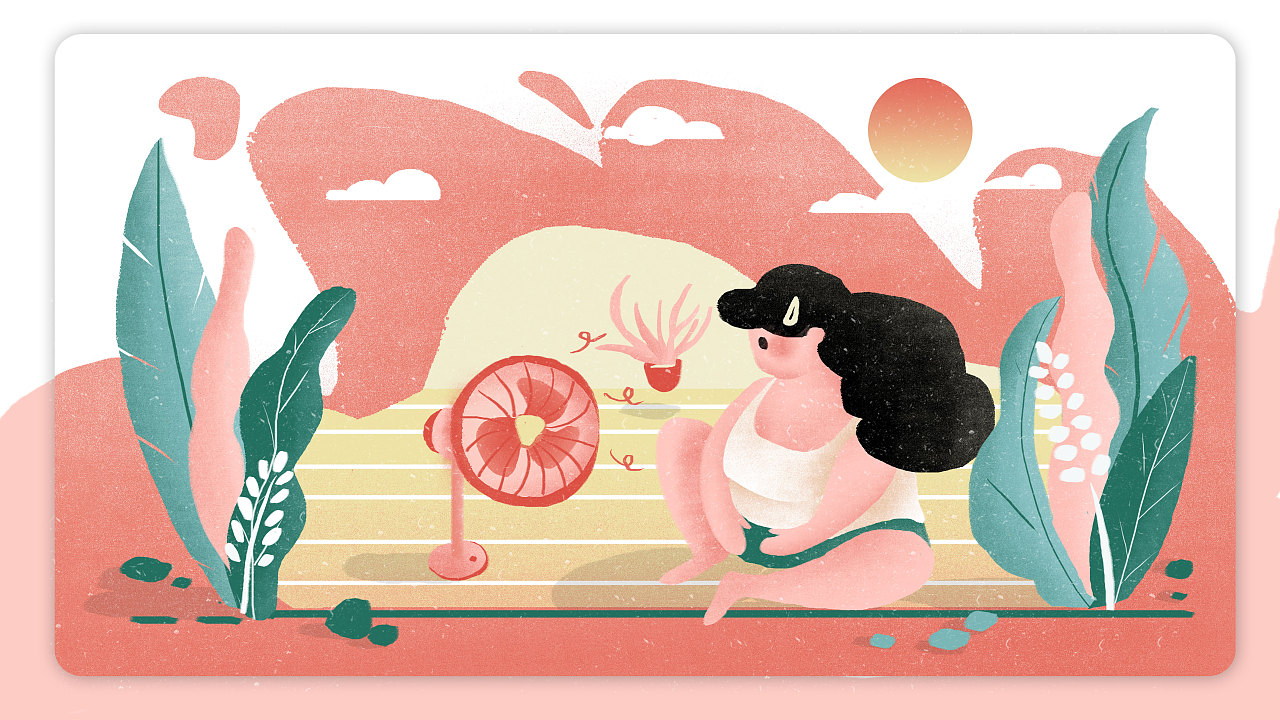 插画练习——板绘肌理噪点插画夏日生活