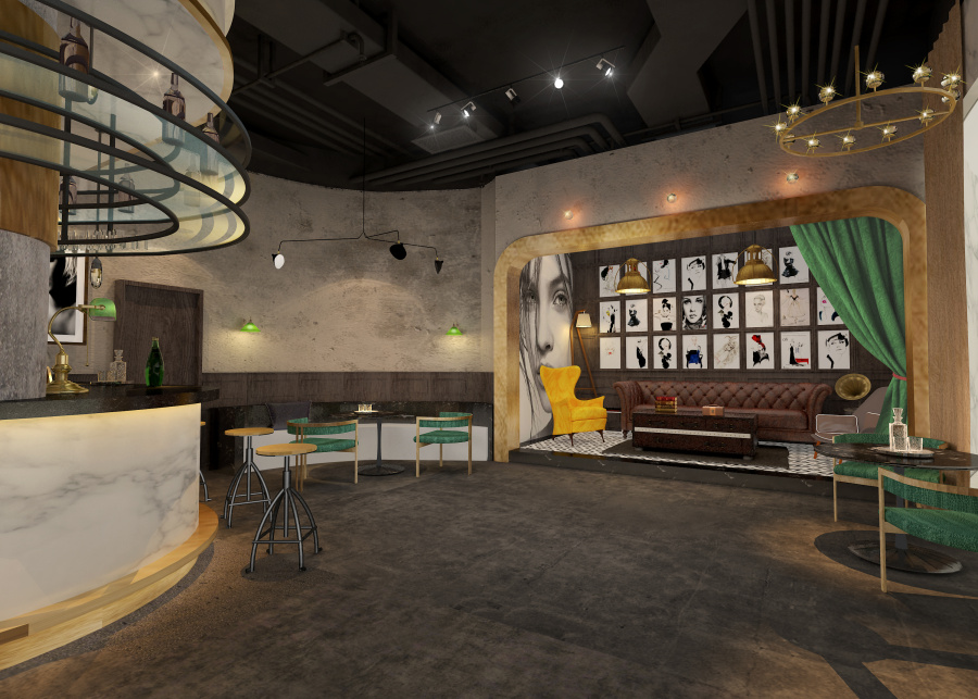 【寐臣设计】上海某会所休闲等候区|室内设计