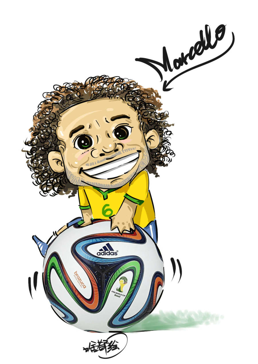 巴西世界杯时随手画的一些球星|其他绘画|插画