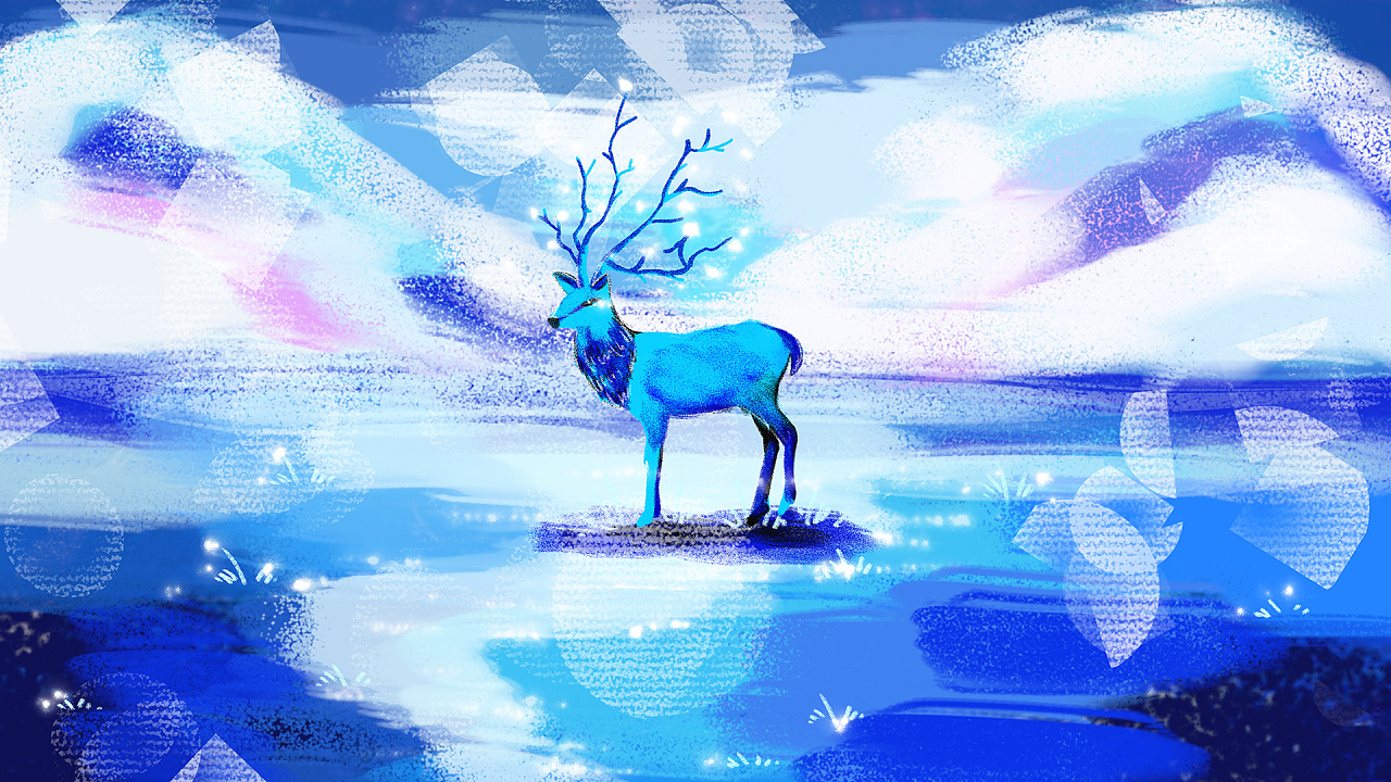 冰天雪地-鹿精灵