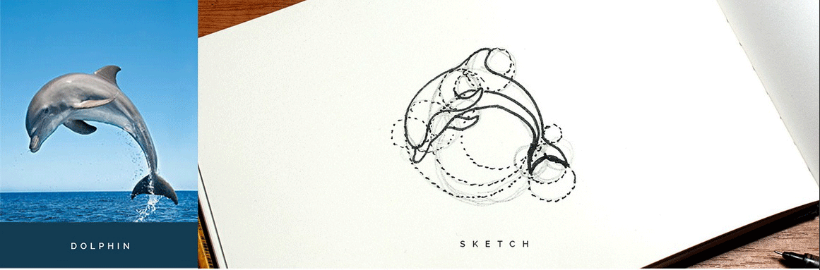 优雅结构动物LOGO遇到圆形几何形式