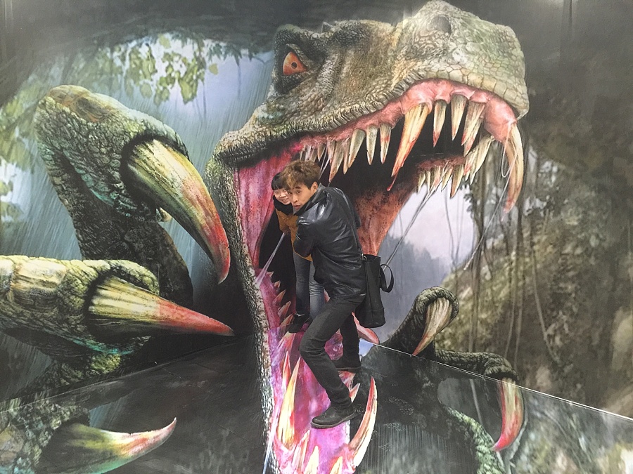 天津儿童乐园原创作品恐龙主题系列大型3d立体画展