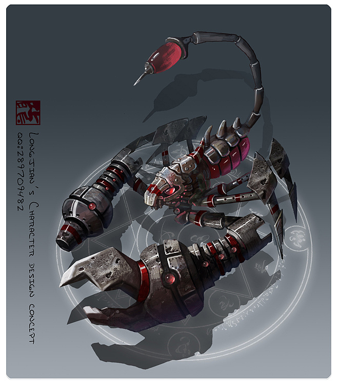 一张机械蝎子的设定|插画|概念设定|龙见 - 原创作品