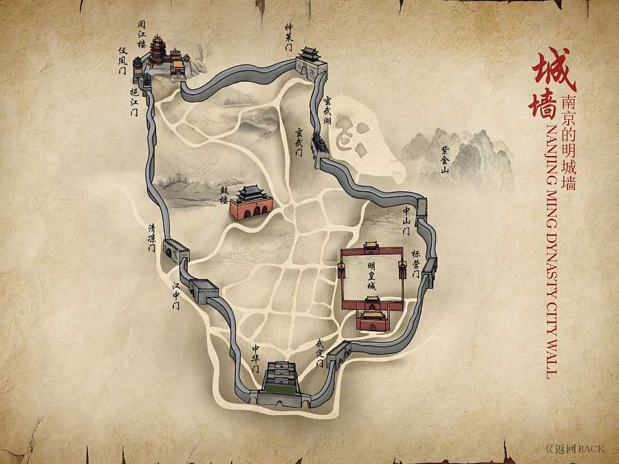 一张南京市城墙部分地图|其他绘画|插画|clark1