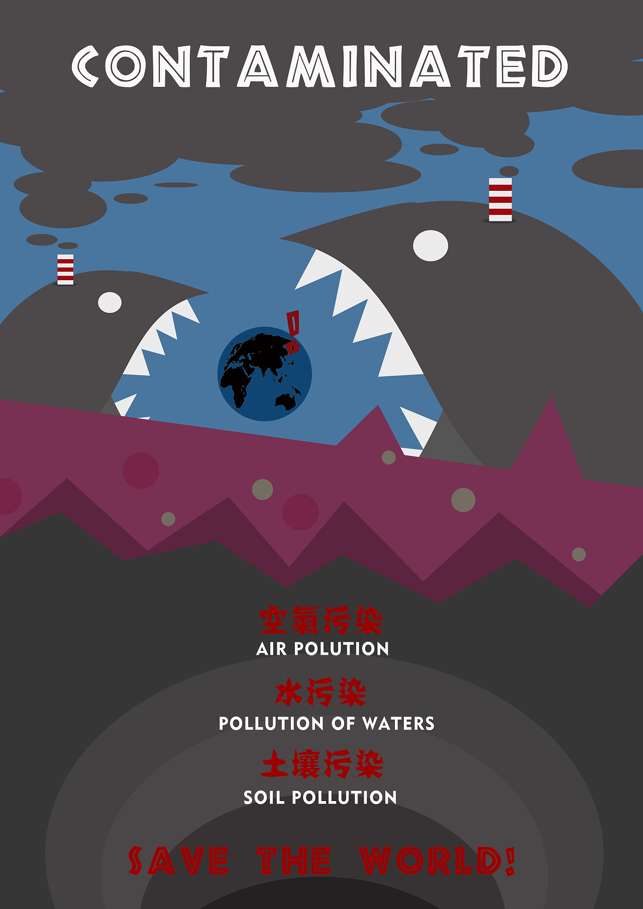 环境污染|平面|海报|蛙男 原创作品 站酷(zcool)