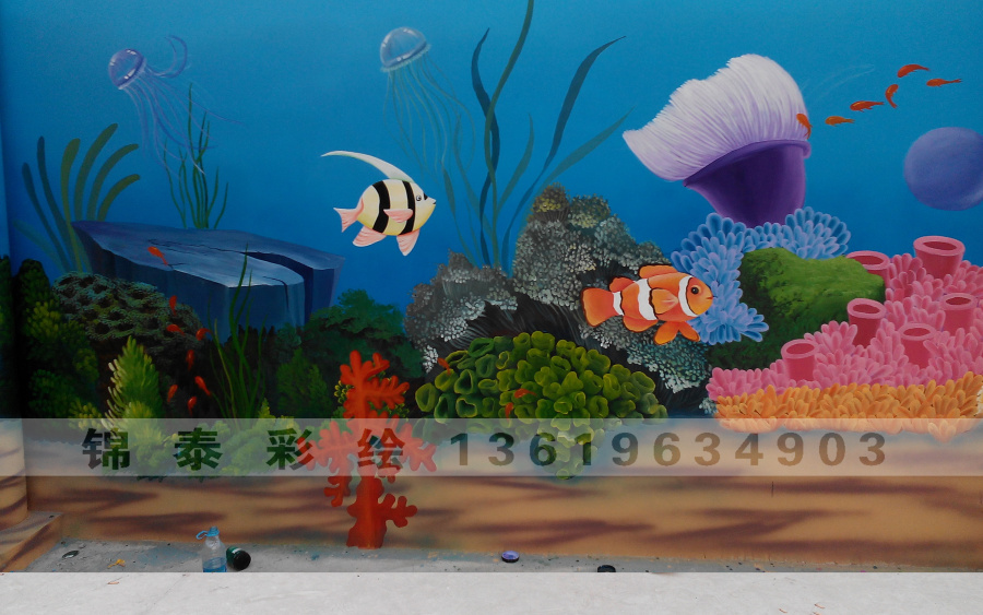 昆明幼儿园彩绘云南幼儿园墙体彩绘装饰手绘壁