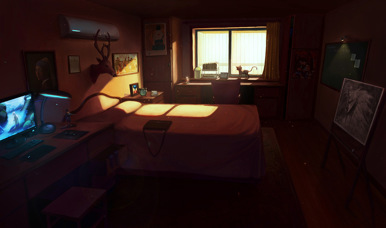 我的卧室|插画|插画习作|AI绘者 - 原创作品 - 站酷 (ZCOOL)