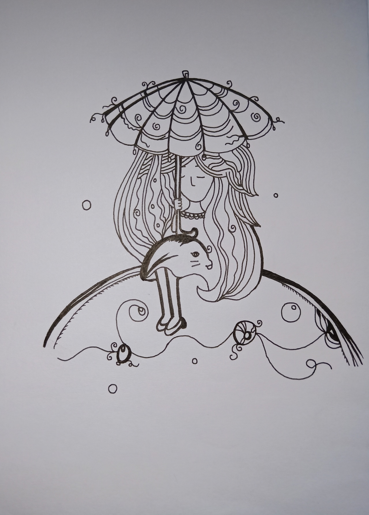 《雨伞下的女孩》