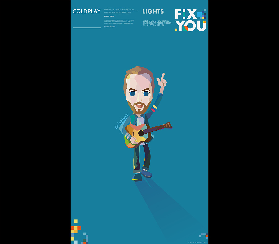 Coldplay-Fix you 手机壁纸|绘画习作|插画|whyask - 原创设计作品 - 站酷 (ZCOOL)