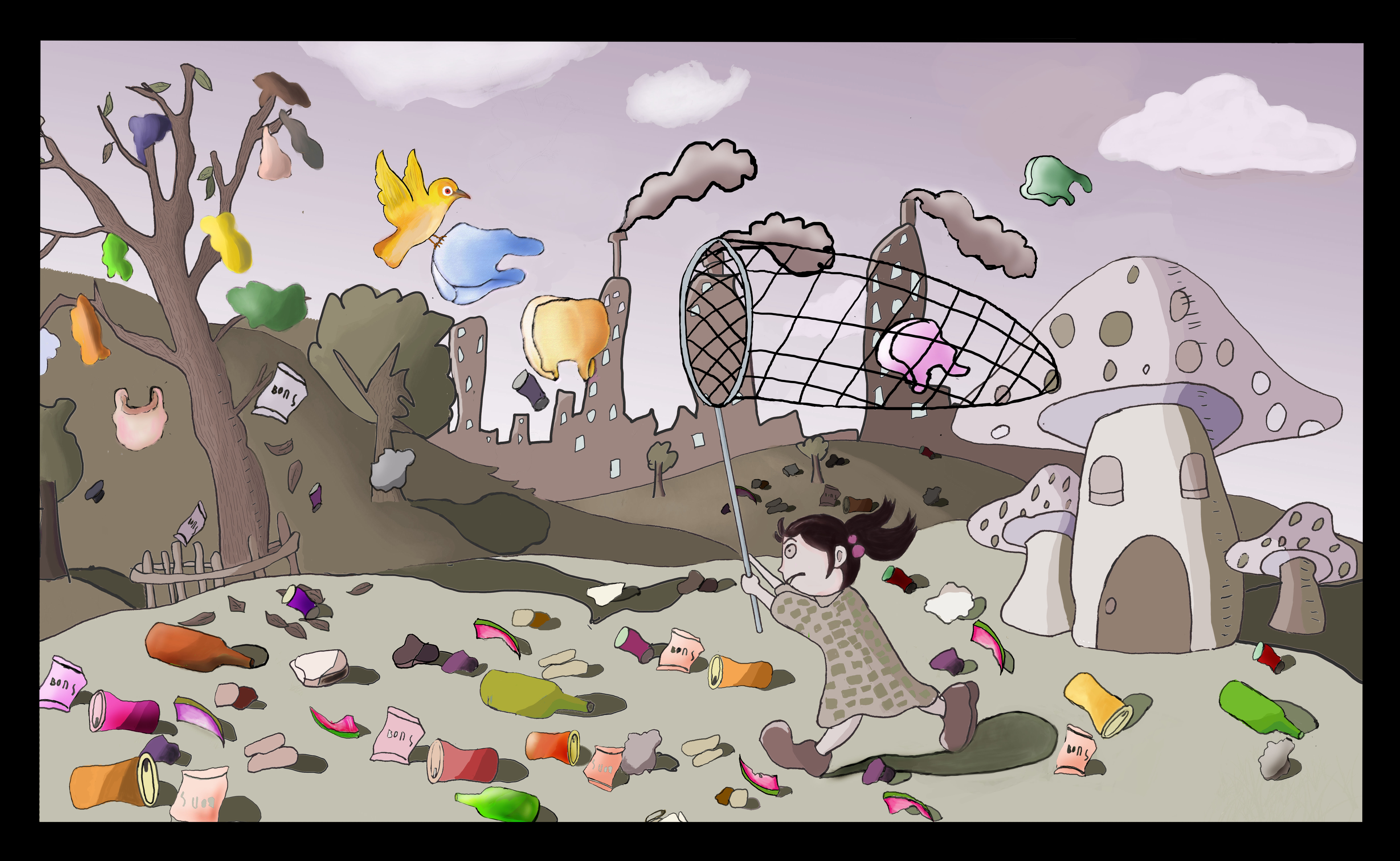 《城市垃圾》—学生作品|插画|商业插画|ztdstudio