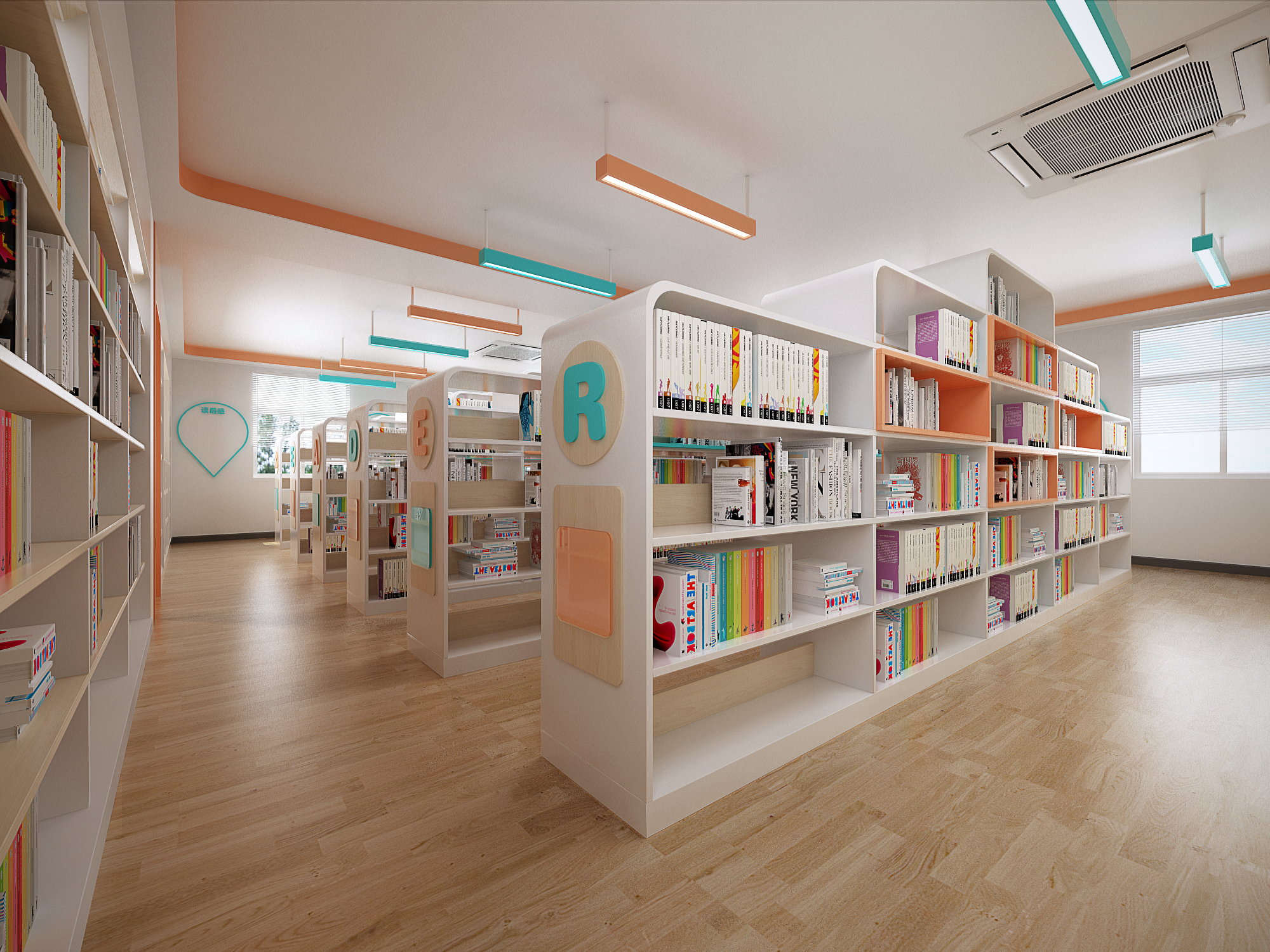 小学图书馆|空间|室内设计|chenjie0321 - 原创作品