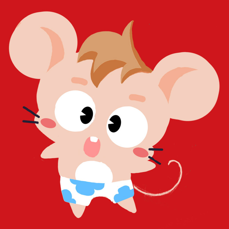 卡通动漫小老鼠图案设计用于鼠年婴儿礼盒儿童服饰图案