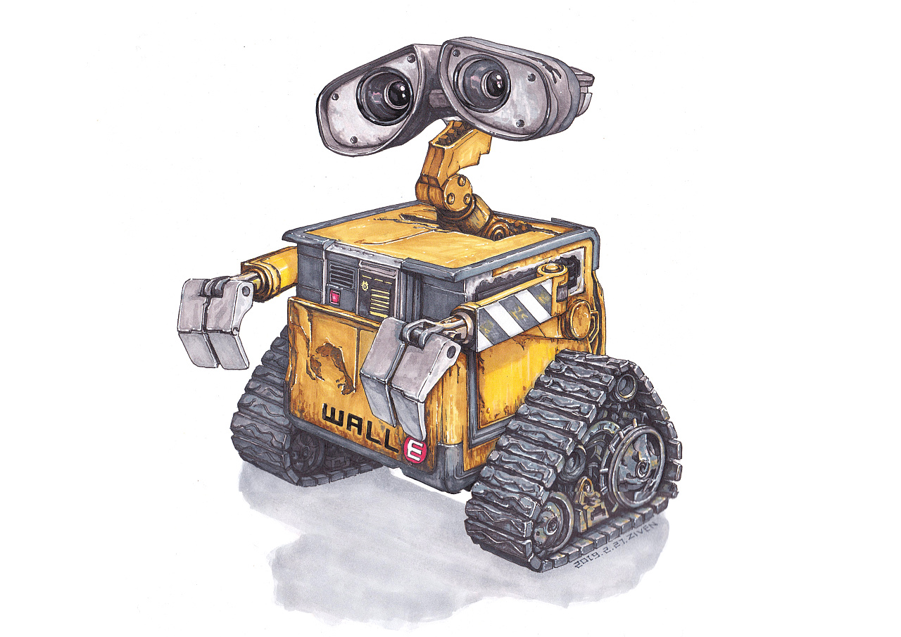 《机器人总动员》-ziven,马克笔手绘.
