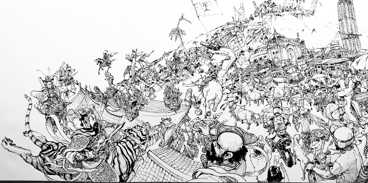 金正基大师24小时完成挑战世界吉尼斯纪录大幅插画作品!