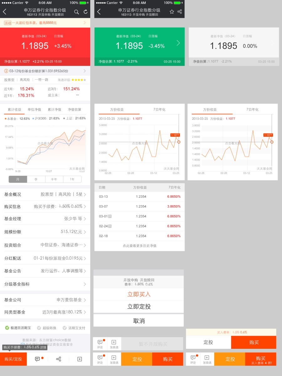 基金品种页设计|移动设备\/APP界面|UI|moonsh