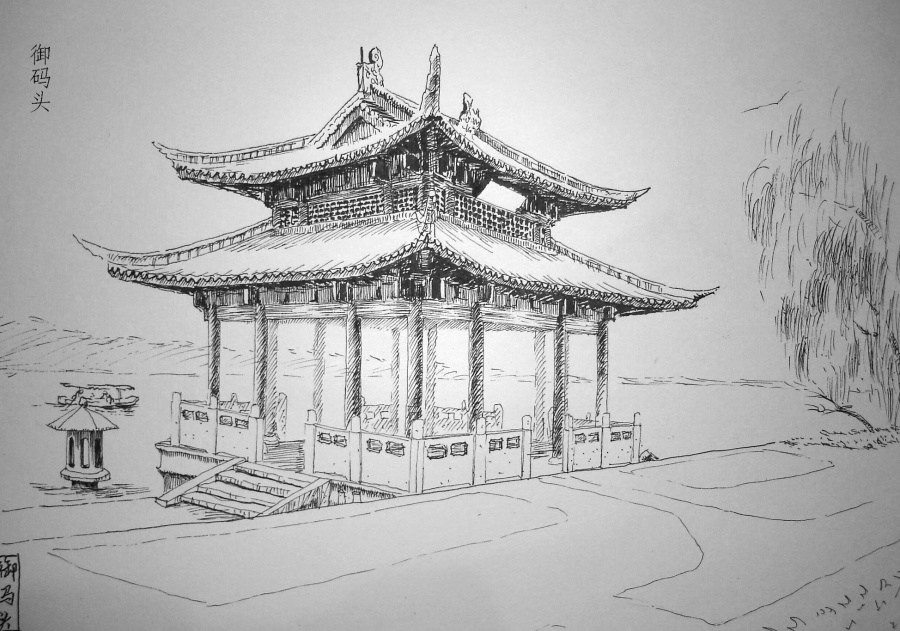 杭州各个景点,你认识几个?|钢笔画|纯艺术|潇洒