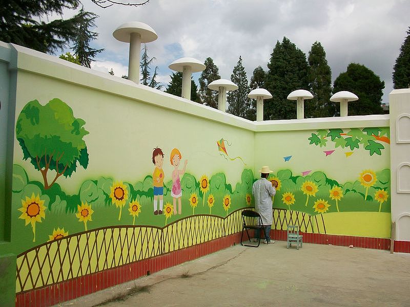 幼儿园墙体彩绘壁画手绘墙