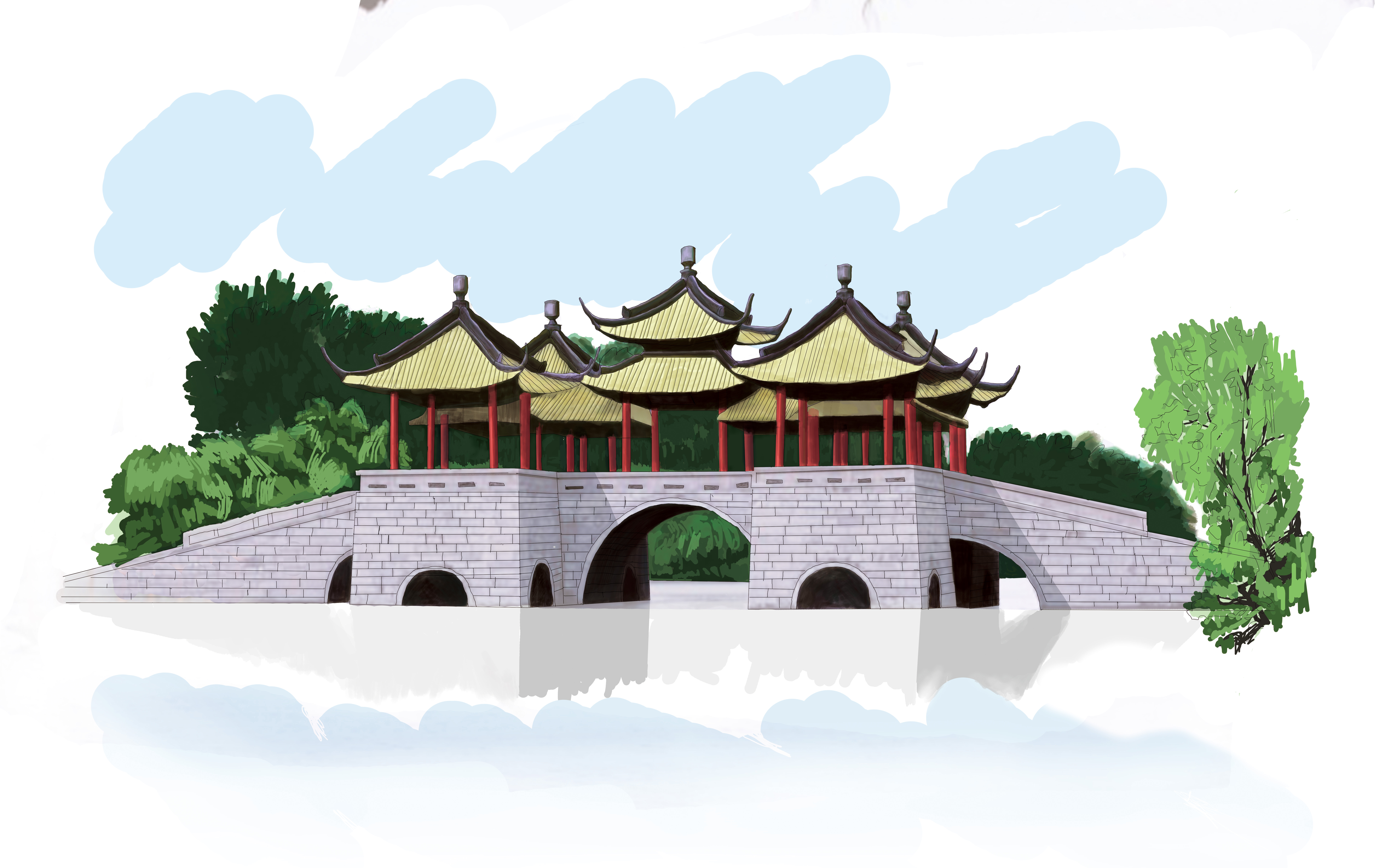 瘦西湖五亭桥,个园,大明寺.