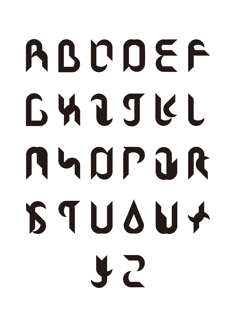 英文字母字体设计      