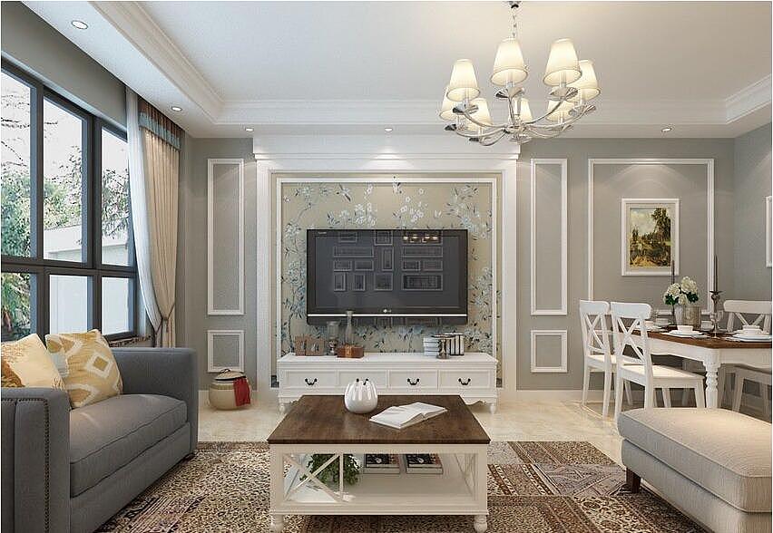 一江弘城两室两厅95平简美风格装修案例欣赏