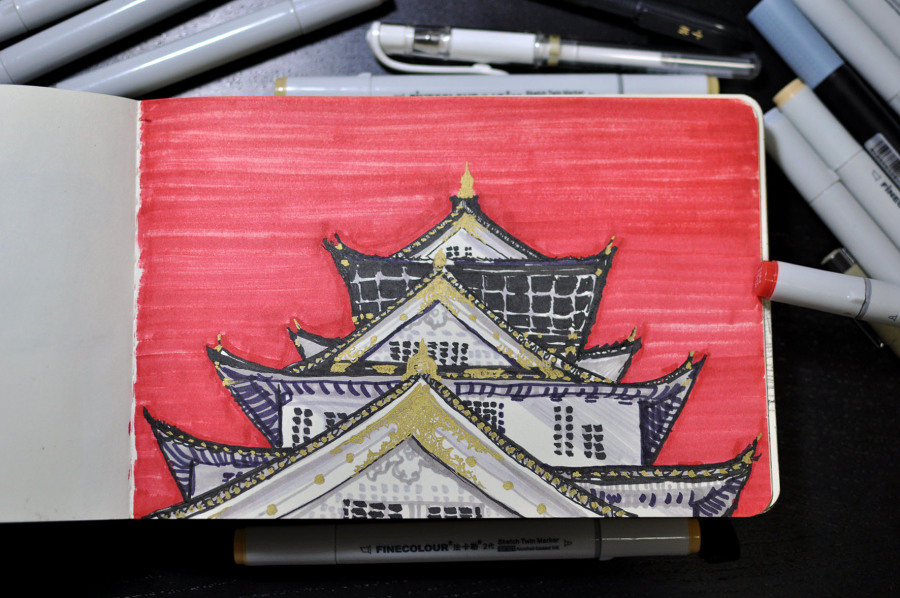 日本游玩绘本小结|绘画习作|插画|这个豆豆 - 原