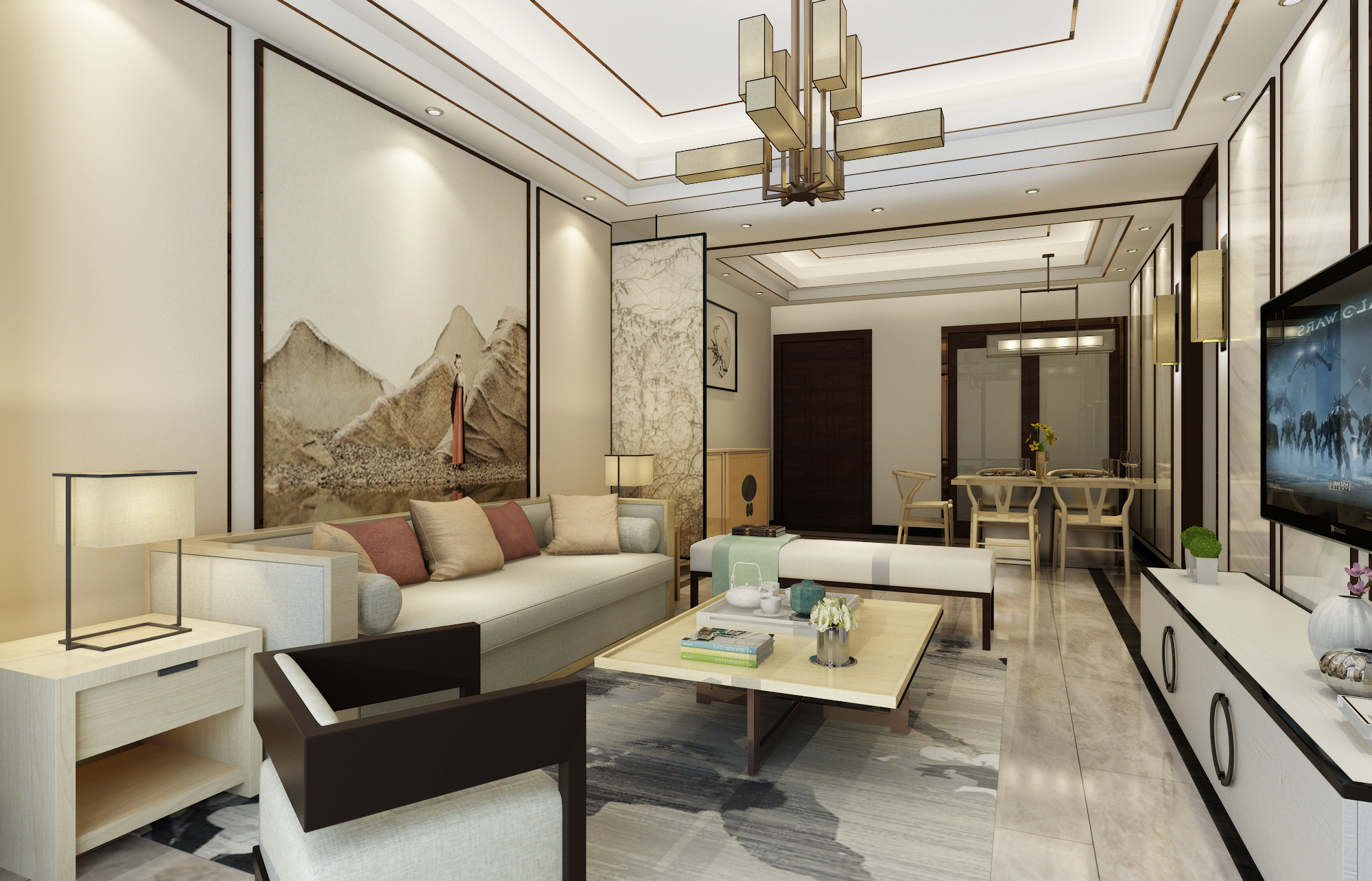 禅意新中式|空间|室内设计|李思满 - 原创作品 - 站酷 (ZCOOL)