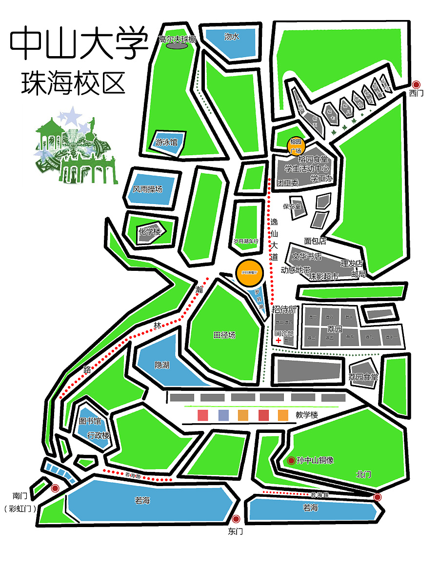 中山大学珠海校区地图|信息图|平面|Haaasa嗓 