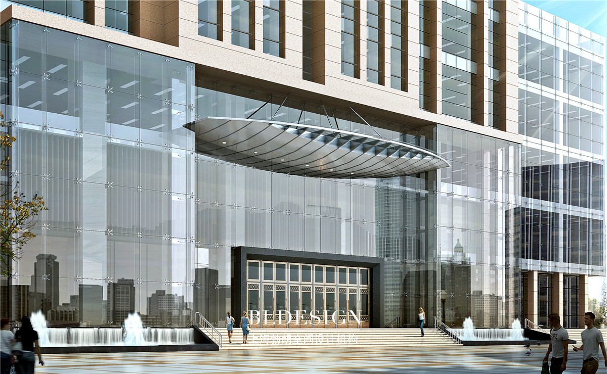 郑州办公室设计公司——宏伟的现代特色办公楼设计案例