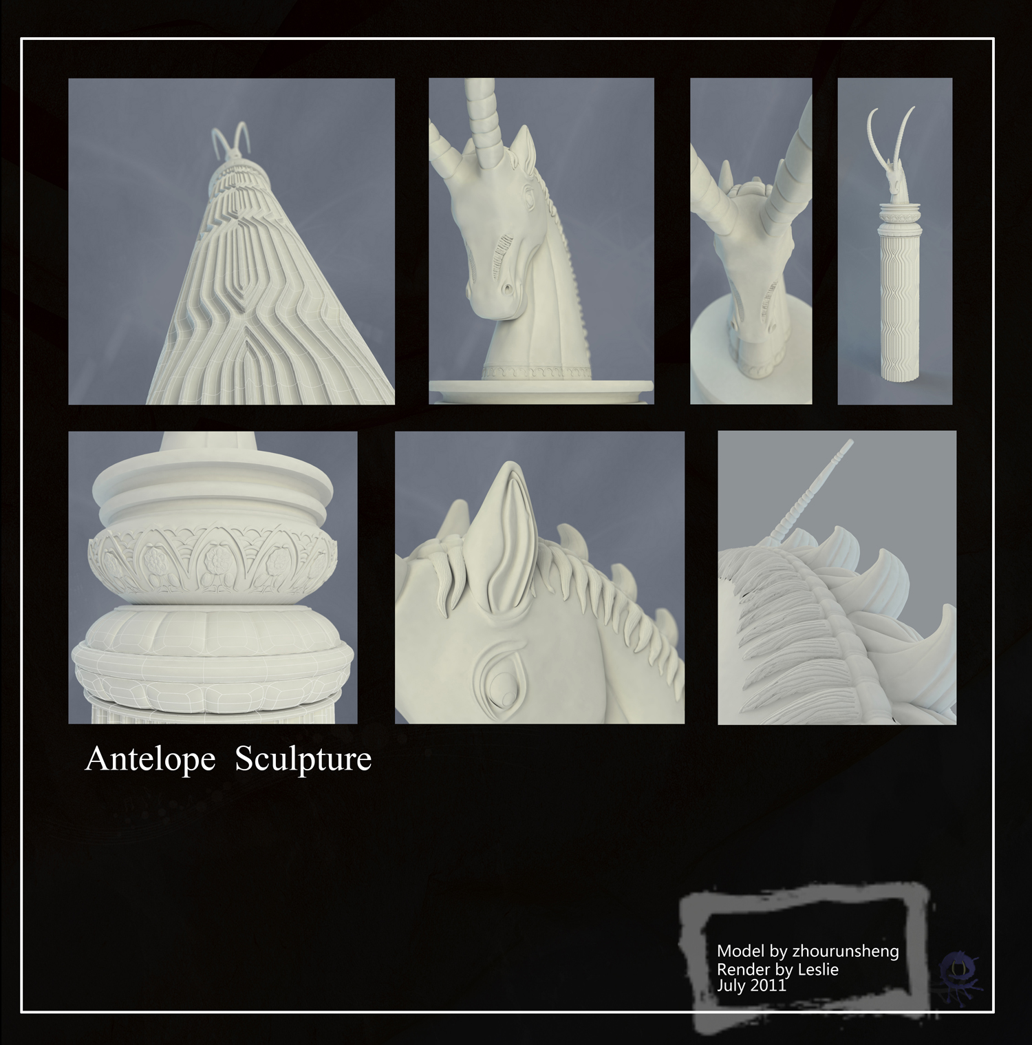 羚羊3维雕塑|三维|建筑/空间|四川叫花子 - 原创作品