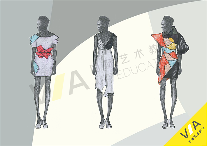 VA学习服装设计出国留学生的作品集