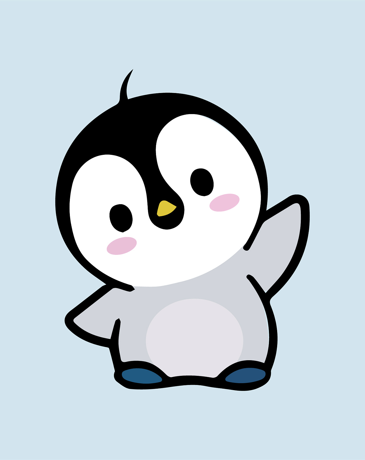 画了一个小企鹅