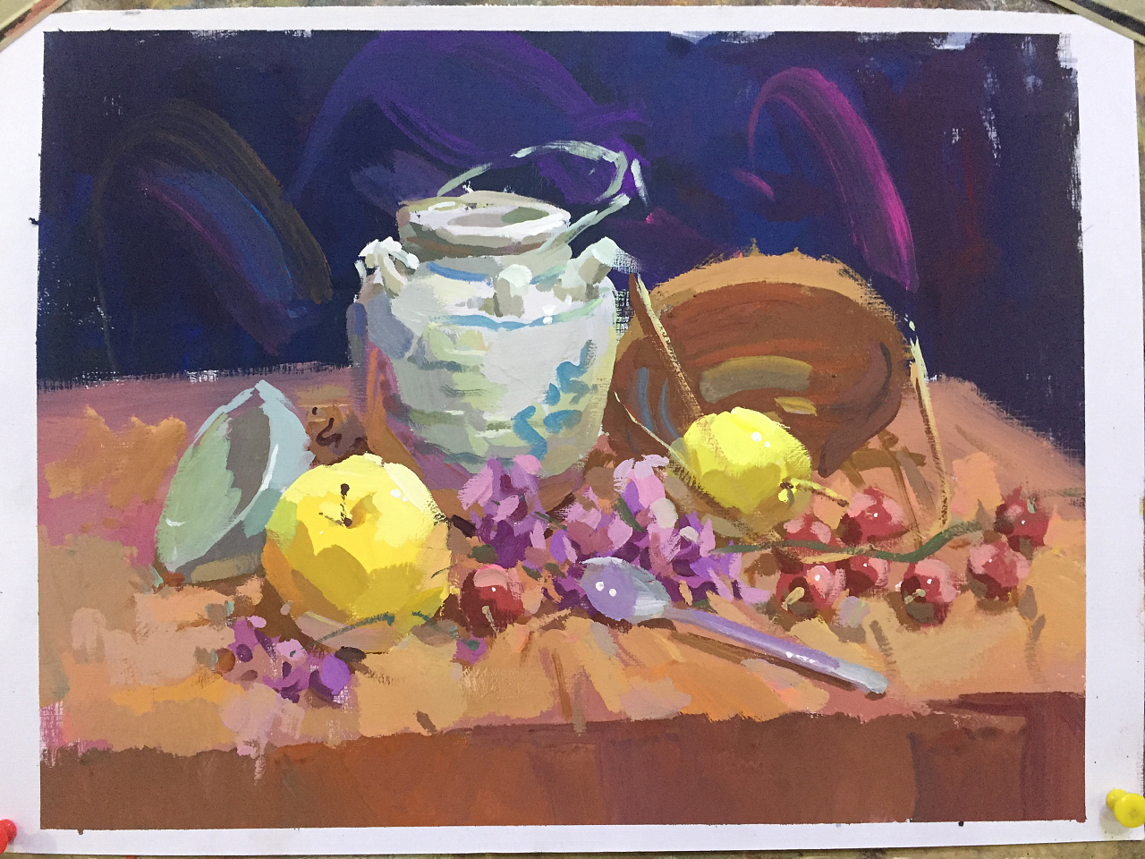 构图点线面,颜色,塑造节奏|纯艺术|水粉|李杰林