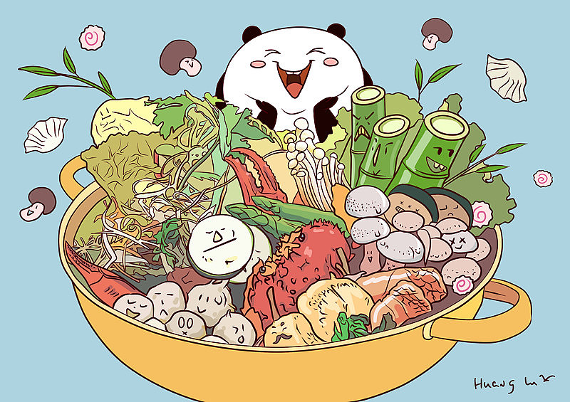 发到微信公众号里的喜欢吃火锅的熊猫你见过没吃货也有吃货的态度深圳