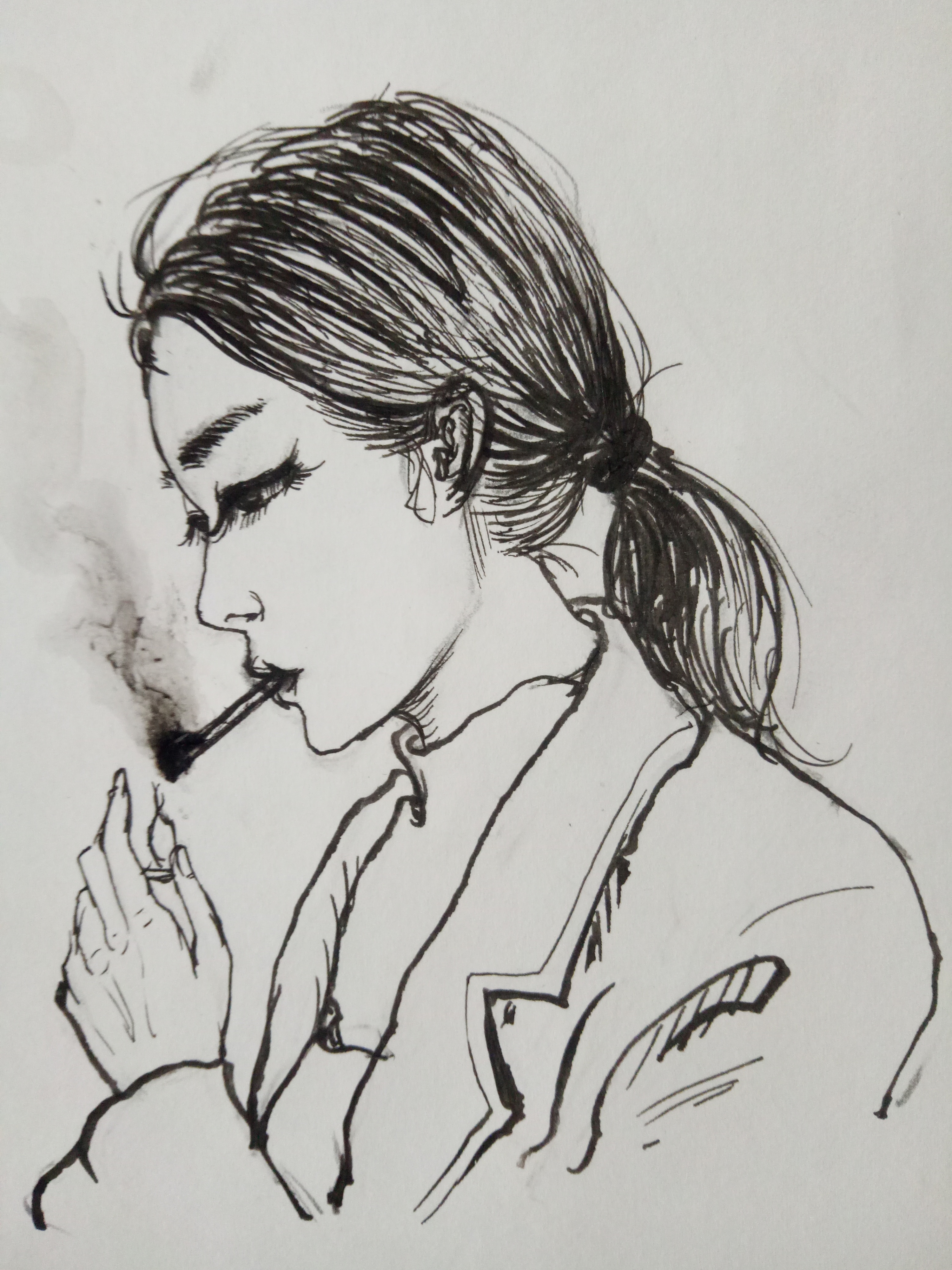 原创作品:吸烟女孩