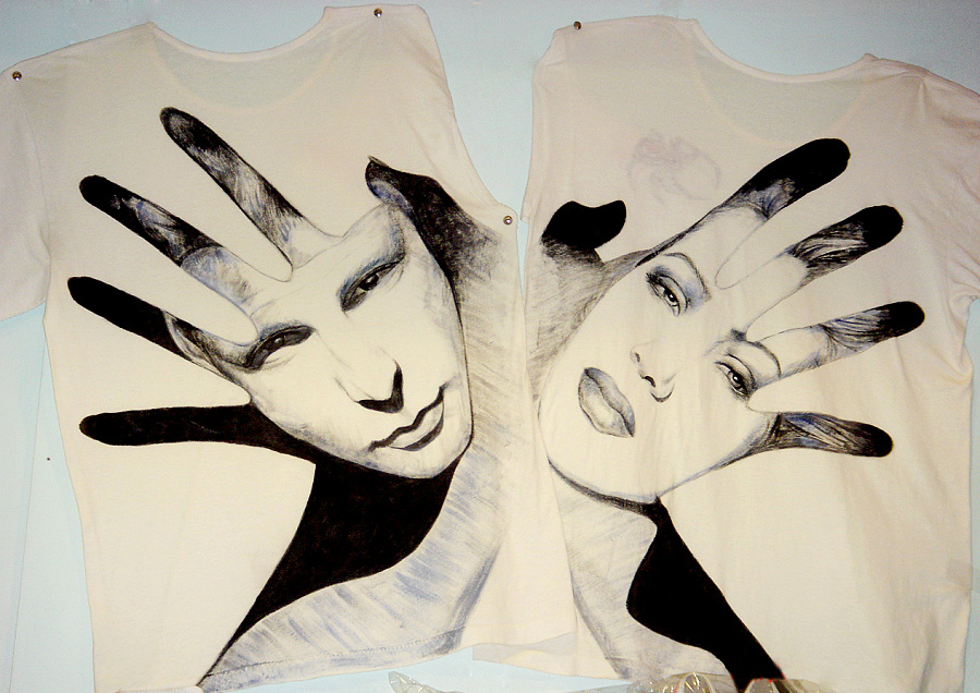 手绘情侣T恤|其他绘画|插画|画笔在云端 - 原创设