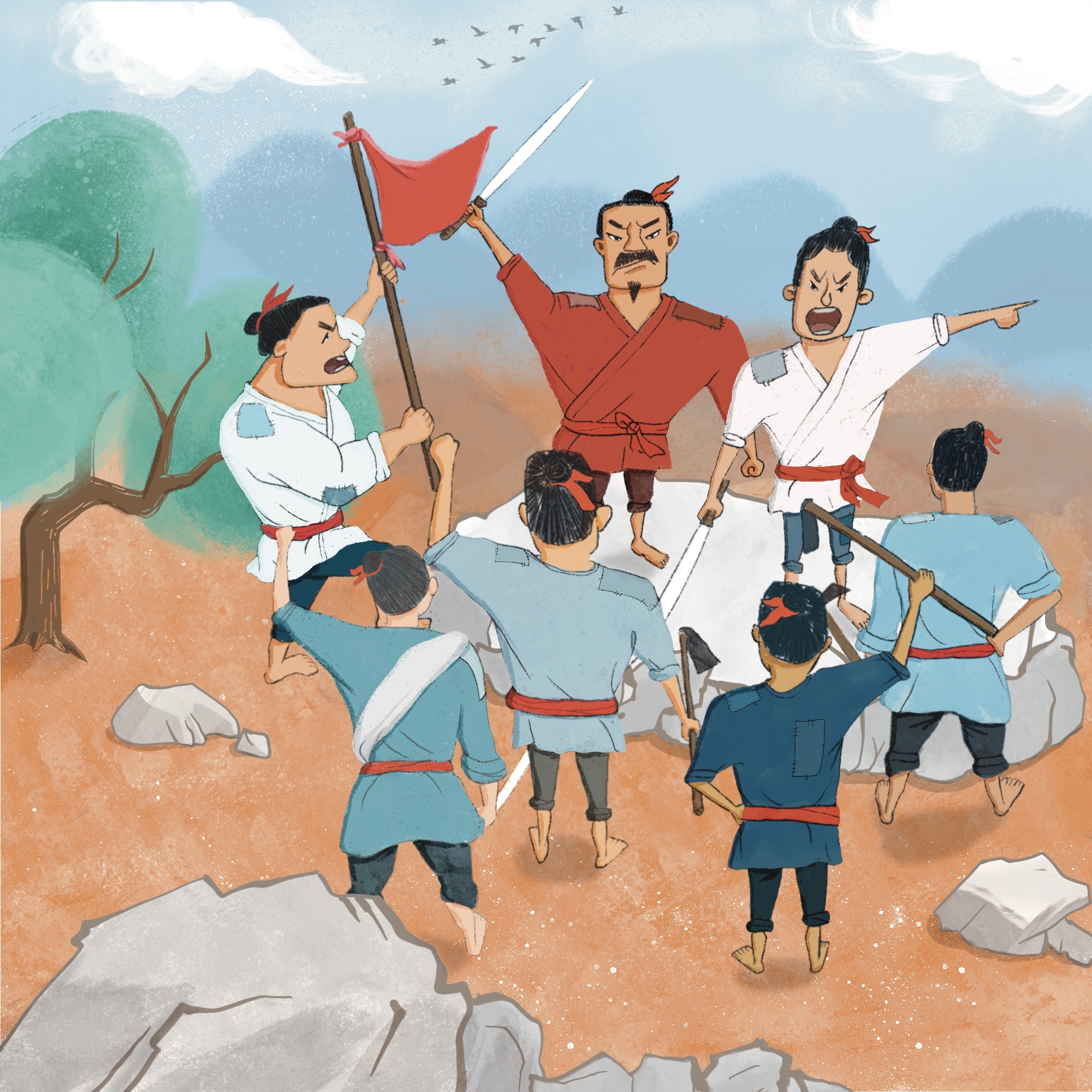 儿童插画-农民起义