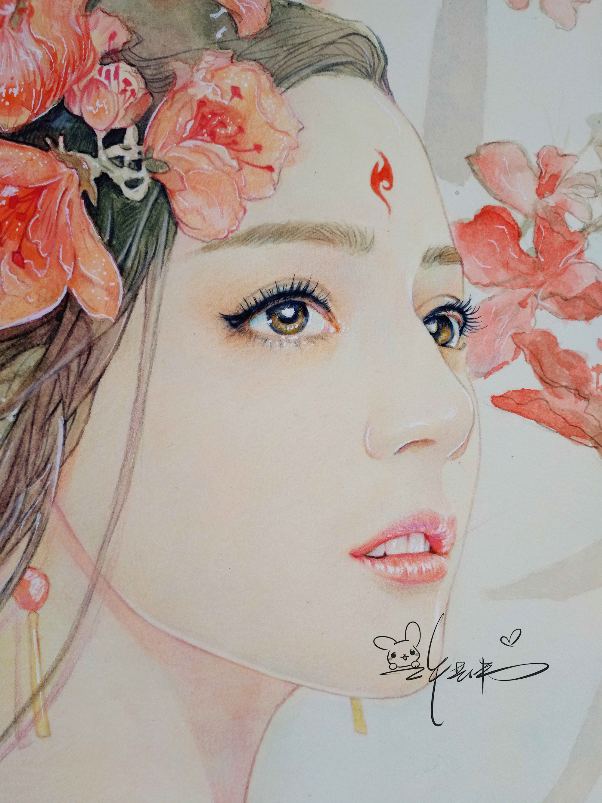 【三生三世十里桃花--凤九】|纯艺术|水彩|Saber__ - 原创作品 - 站酷 (ZCOOL)