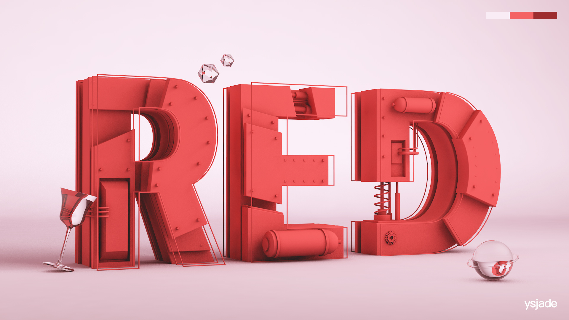c4d-red字母