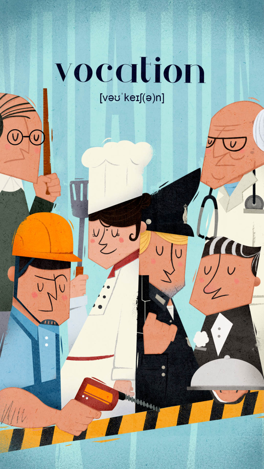 vocation单词海报创作|商业插画|插画|一条大咸